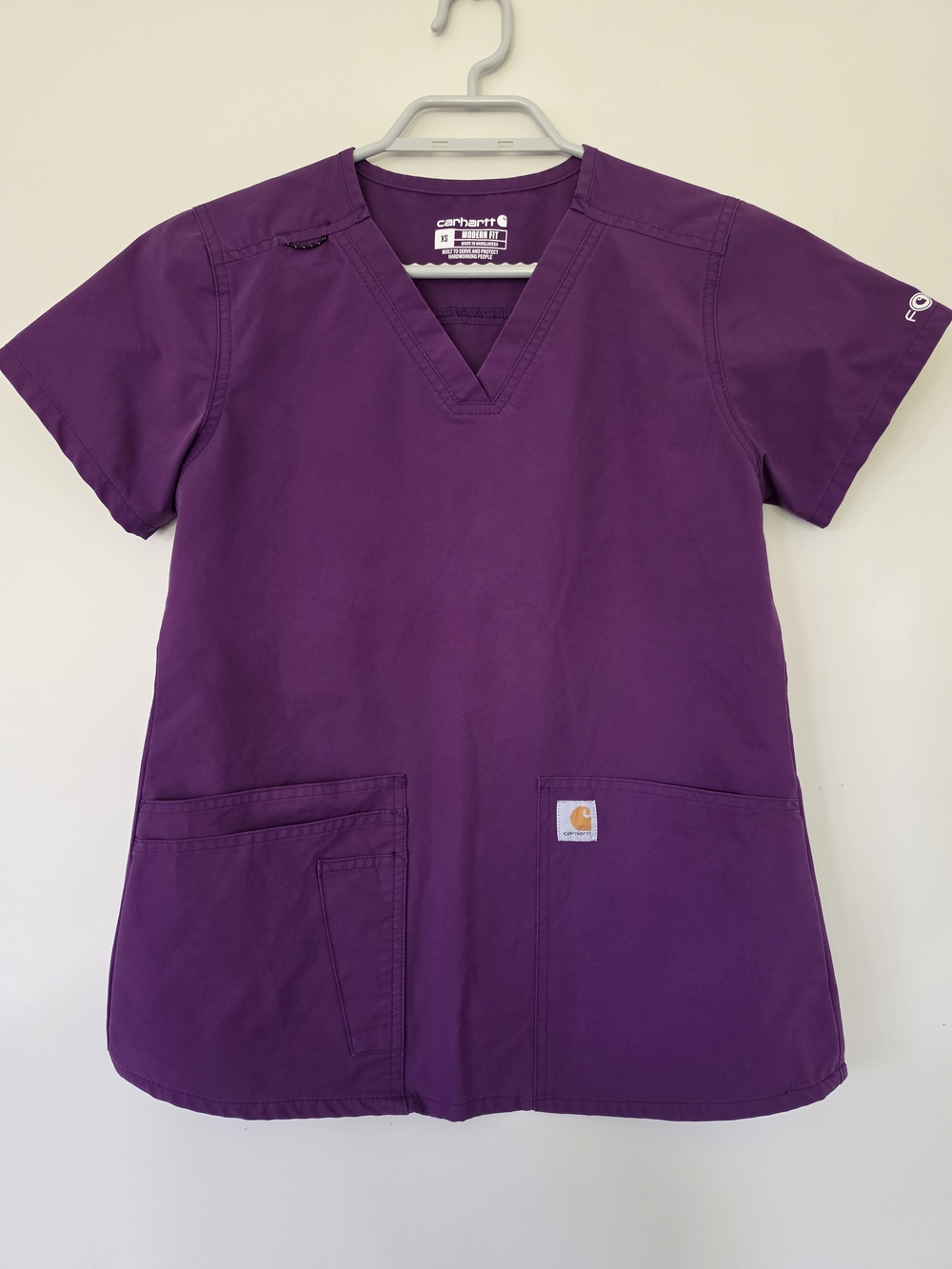 Carhartt FORCE Women's Purple V-Neck Utility Scrub Top SIZE XS